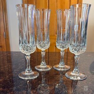 Crystal Champagne Flutes Set Beautiful set of four NWOT Price Drop